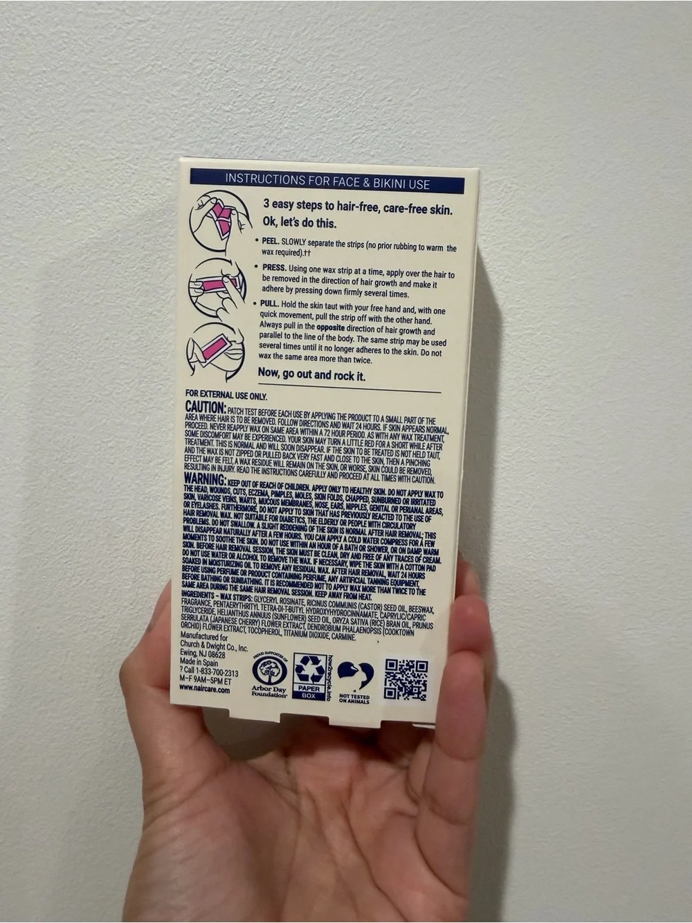 NWB Nair Orchid & Cherry Wax Ready Strips- 8 Pack